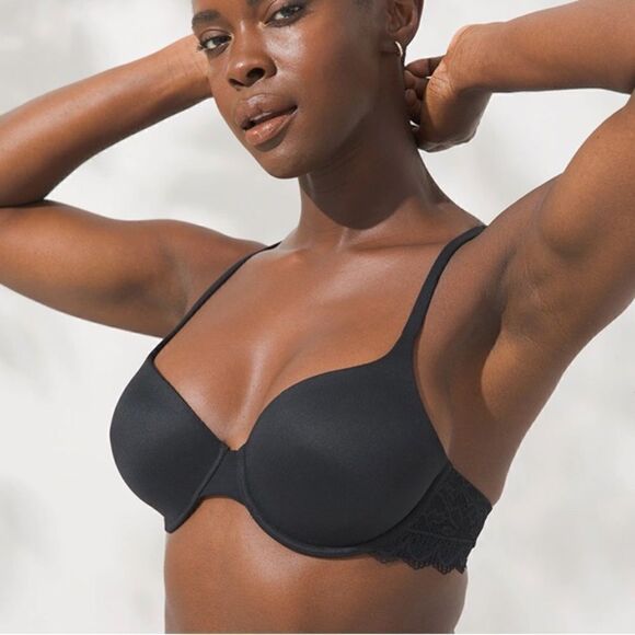 Soma Embraceable Enchanting Lace Demi Bra- black - Picture 1 of 9